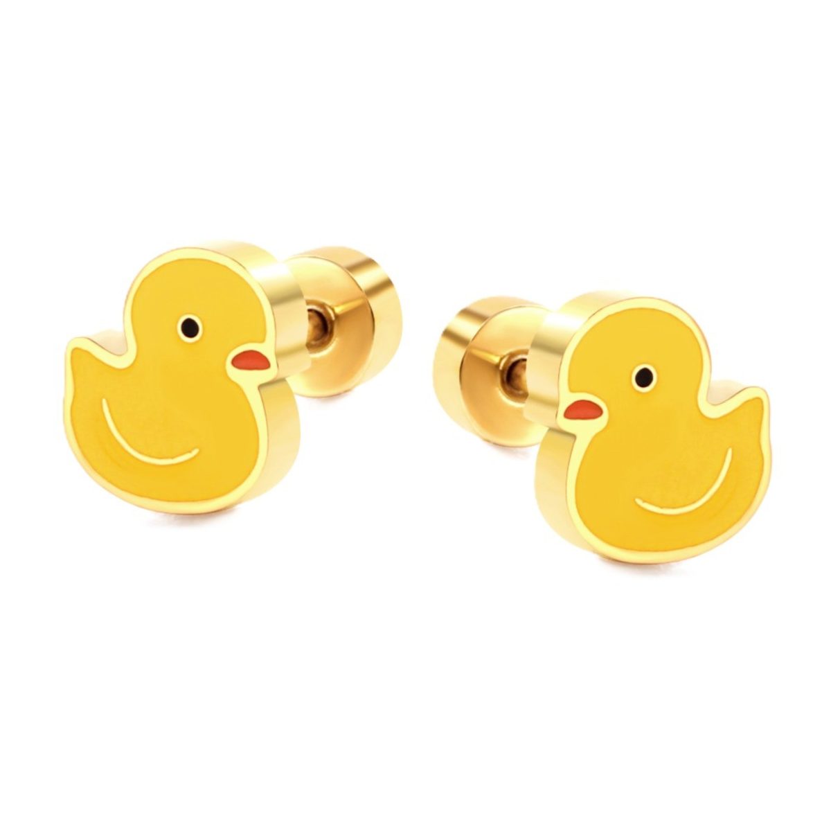 Detské náušnice z chirurgickej ocele DUCK