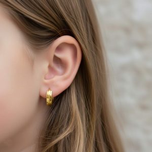 Detské pozlátené malé kruhové náušnice CHILD zo striebra 925