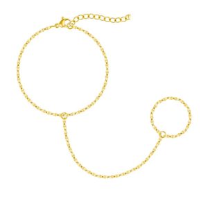Náramok v štýle hand chain DAMILA zo striebra