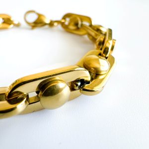 Pánsky pozlátený náramok RUBEN z chirurgickej ocele SINARI