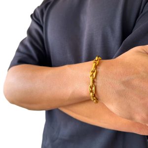 Pánsky pozlátený náramok TIM z chirurgickej ocele SINARI 5