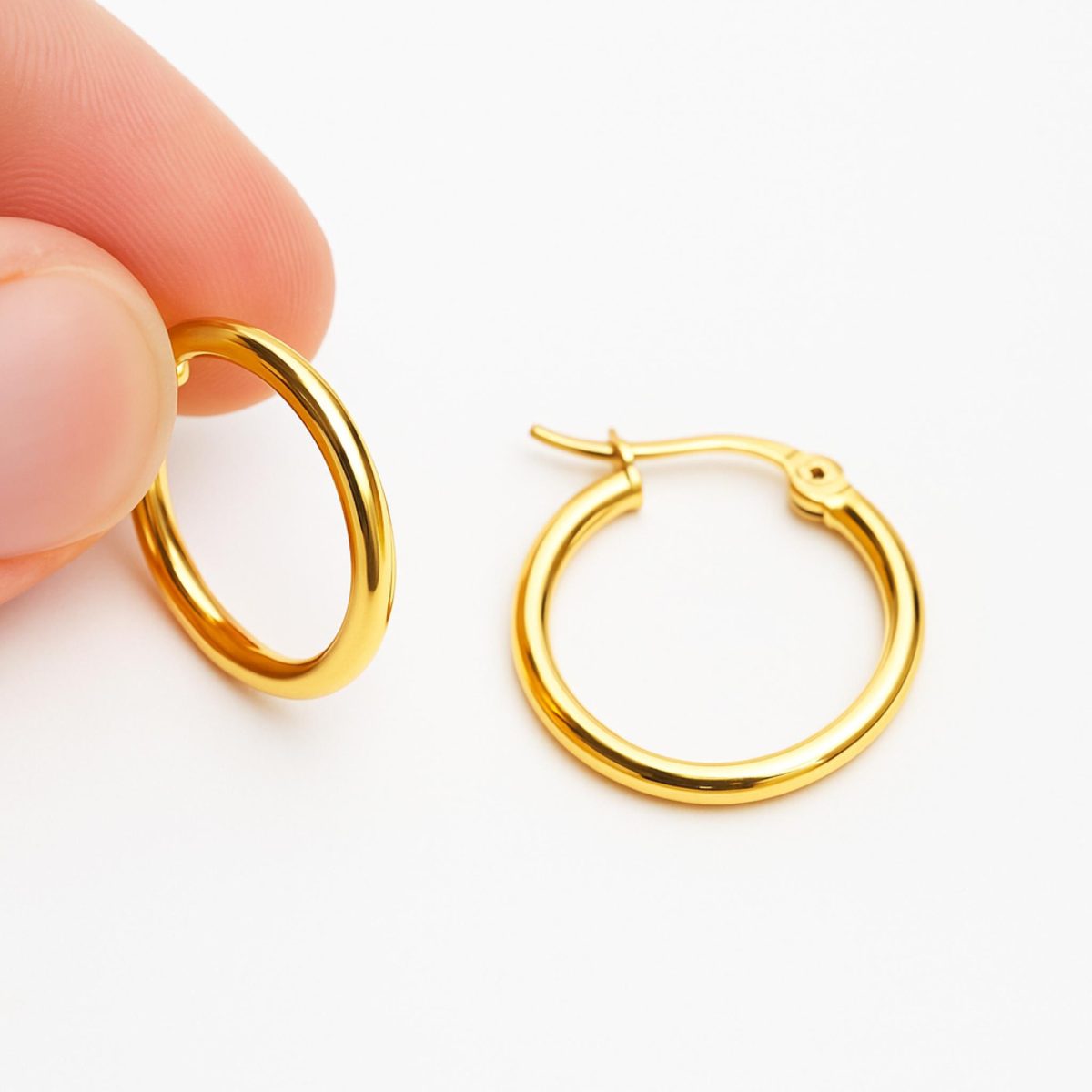Pozlátené kruhové náušnice JOYA z chirurgickej ocele 3