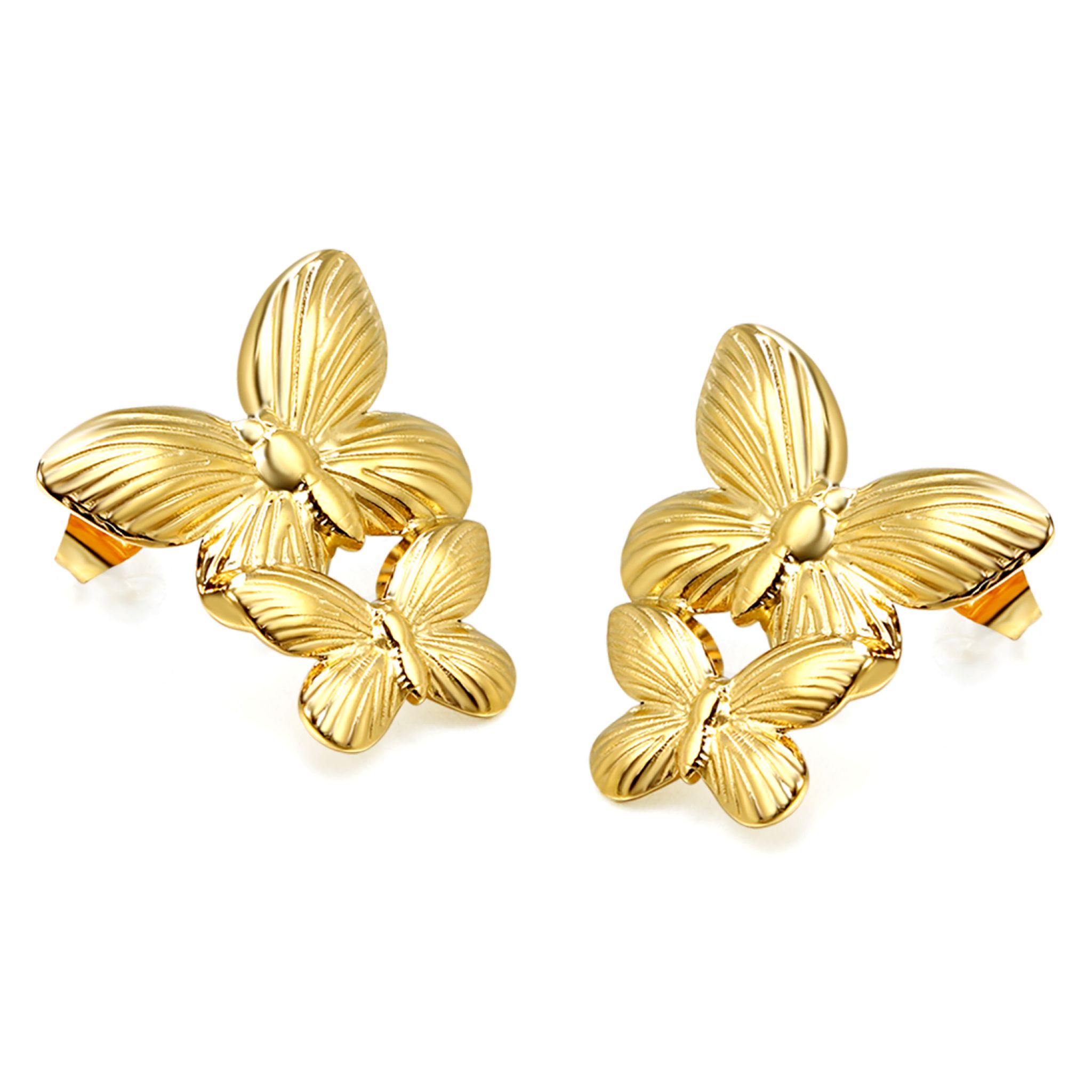 Dámske náušnice z chirurgickej ocele BUTTERFLY