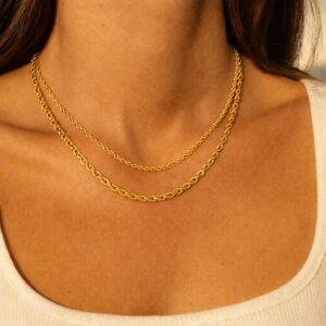 Pozlátený náhrdelník SUMA z chirurgickej ocele v rope chain dizajne 3
