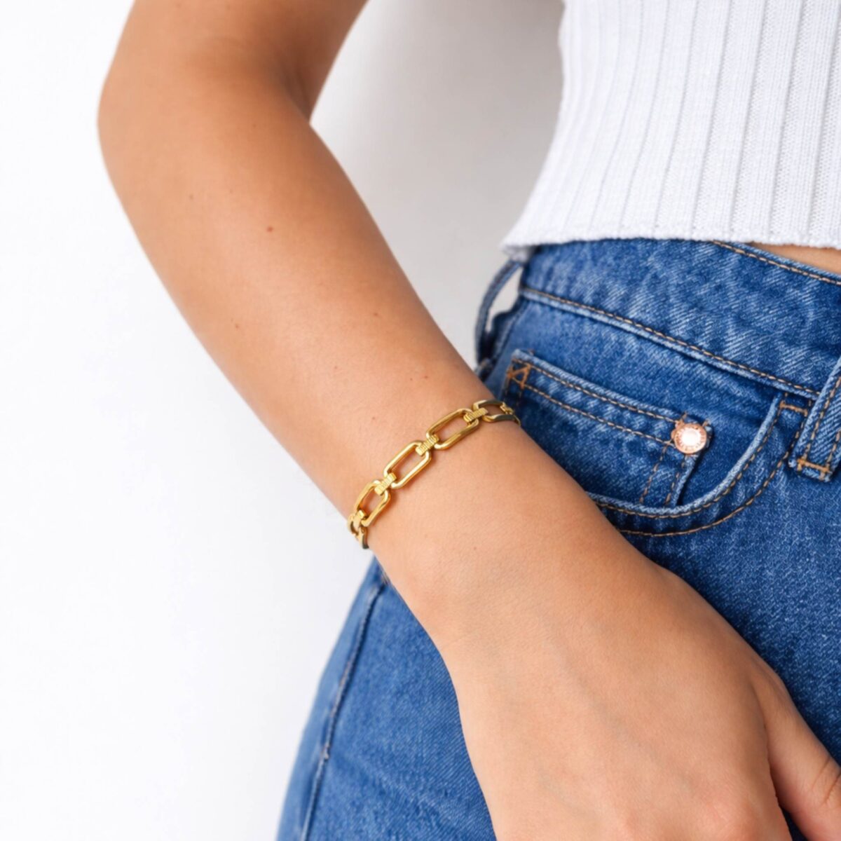 Pozlátený náramok OPALIA z chirurgickej ocele