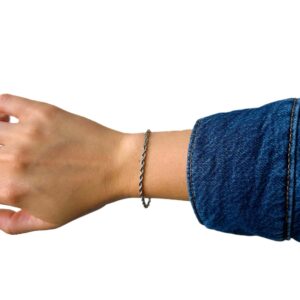 Strieborný náramok ROMA z chirurgickej ocele v rope chain dizajne